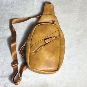 Tan faux Leather Sling Bag